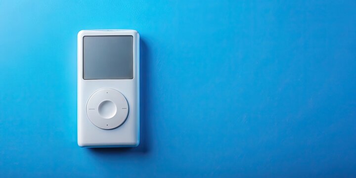 Apple iPod classic portable mp3 player on blue background , technology, music, retro, vintage, portable, device, audio