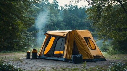 A durable and stylish camping tent with quick setup features