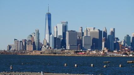 Manhattan skyline, New York City, NYC, horizon, gratte-ciel, architecture, ville, urbain,...