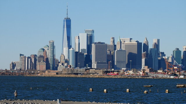 Manhattan skyline, New York City, NYC, horizon, gratte-ciel, architecture, ville, urbain, métropole, États-Unis, Amérique, Big Apple, Empire State Building, One World Trade Center, Freedom Tower, Chry