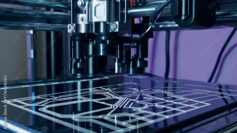 Poster Exploring the intricacies of 3D printing technology in a modern workshop setting
