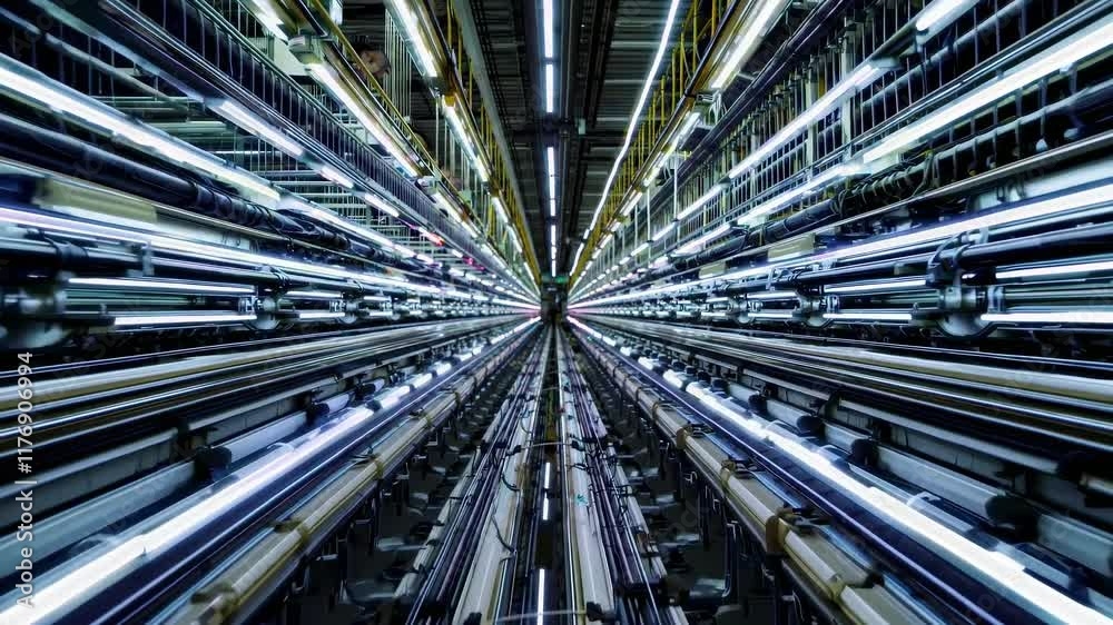 Fototapete dynamic visual of powerful machinery in operation at a manufacturing facility showcasing modern tech