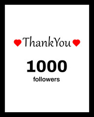 1000 followers on social media celebration post