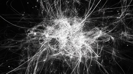 Intricate Abstract Spider Web Design: A Black and White Artistic Masterpiece