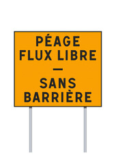 Panneau jaune de p&eacute;age flux libre sans barri&egrave;re en vectoriel