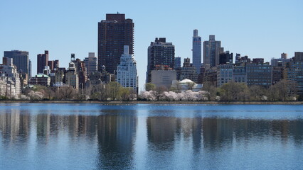 Fototapeta premium Manhattan skyline, New York City, NYC, horizon, gratte-ciel, architecture, ville, urbain, métropole, États-Unis, Amérique, Big Apple, Empire State Building, One World Trade Center, Freedom Tower, Chry