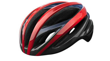 Red and Black Cycling Helmet: Aerodynamic Design 
