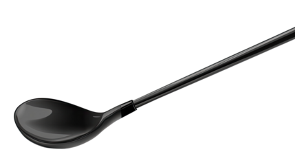 Black Golf Driver Close-up: A sleek black golf driver, a symbol of power and precision on the green, isolated for clean and professional imagery.  