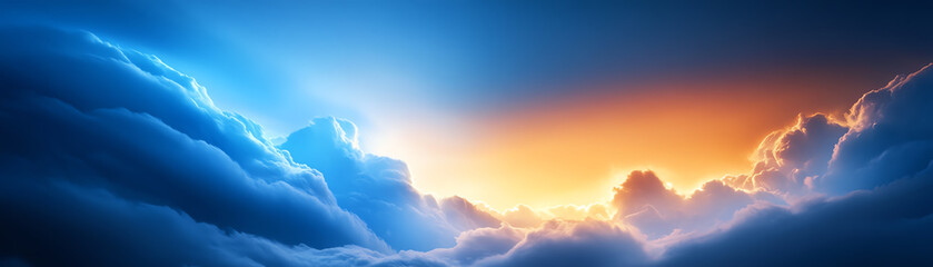 A stunning display of clouds illuminated by a vibrant sunset, showcasing the beauty of nature's palette in the sky.