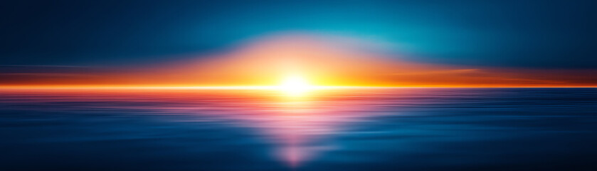 Fototapeta premium A stunning sunrise over tranquil waters, featuring vibrant colors and a serene atmosphere that captures the essence of nature's beauty.