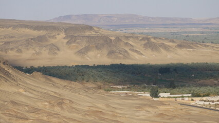 Bahariya Oasis, Égypte, désert blanc, désert noir, désert occidental, oasis, paysage désertique, dunes de sable, formations rocheuses, palmiers, sources chaudes, sources thermales, montagnes, vallée d