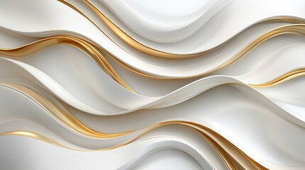 Abstract white and gold wave background.