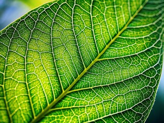 Macro Lime Tree Leaf, Hand-Drawn Style, Detailed Texture, Nature Close-Up