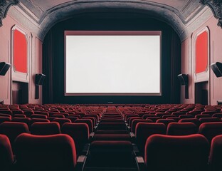 Fototapeta premium Empty Movie Theater: Awaiting the Show