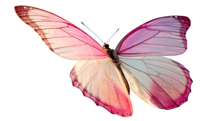 A gradient pink butterfly on a transparent background