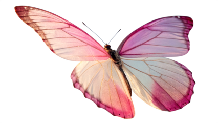 A gradient pink butterfly on a transparent background