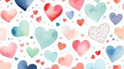 Watercolor Hearts Pattern: A Romantic and Colorful Design