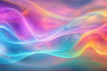 Fototapeta premium Abstract colorful wavy light streaks and sparkles.