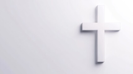 Obraz premium A minimalist white cross against a light background.