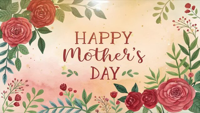 mother day greeting card with star and rose theme