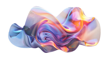 Obraz premium Abstract iridescent shape, 3d render isolated on a transparent background