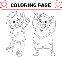 two male supporters coloring page for kids