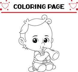 cute baby coloring page for kids