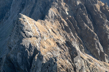 Exposure on a high mountain trail in the High Tatras.
