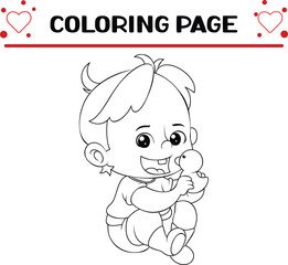 cute baby coloring page for kids