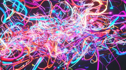 Abstract Colorful Lines Art: A Vibrant Digital Painting