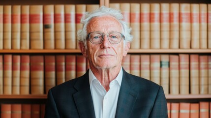 Distinguished Elder in Library Embracing Legacy and Wisdom on National Walter Day, Fathers Day, or Grandparents Day