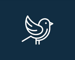 Bird Logo Design Icon Symbol Vector Illustration.