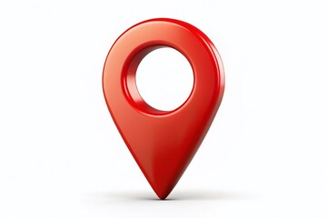 Map Pointer Pin Silhouette, Isolated White Background Stock Photo