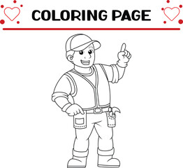 man does work coloring page for kids
