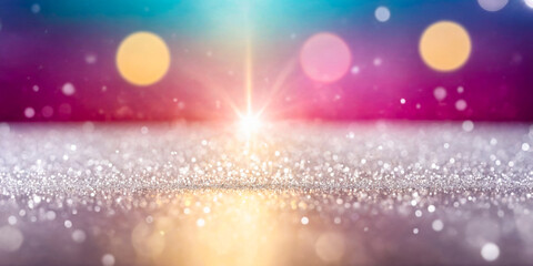 Fototapeta premium Sparkling Glitter Background with Bokeh Lights