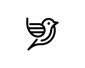 Bird Logo Design Icon Symbol Vector Illustration.