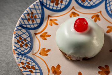 Traditional Sicilian cassata cake with ricotta and candied fruits