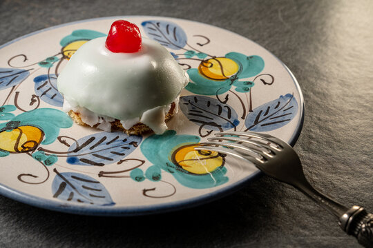 Traditional Sicilian cassata cake with ricotta and candied fruits