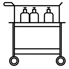 beautiful bar cart chair  line art vector illustration