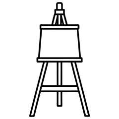 wooden easel with blank canvas