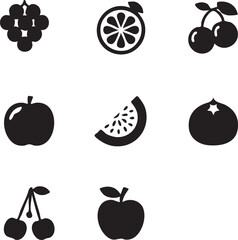 set of fruits and berries