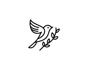 Bird Logo Design Icon Symbol Vector Illustration.