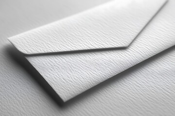 A white blank envelope on a white background
