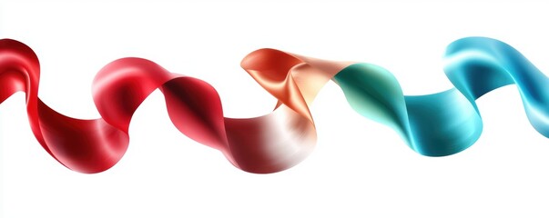 Vector illustration of vibrant ribbon banners in red, blue, and green, perfect for labels, advertising materials, and festive designs