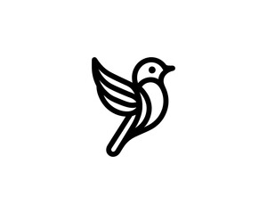Bird Logo Design Icon Symbol Vector Illustration.