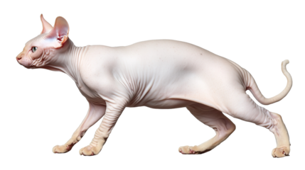 Hairless Sphynx Cat Portrait:  A captivating close-up portrait of a purebred Sphynx cat, showcasing its unique hairless appearance and expressive gaze.