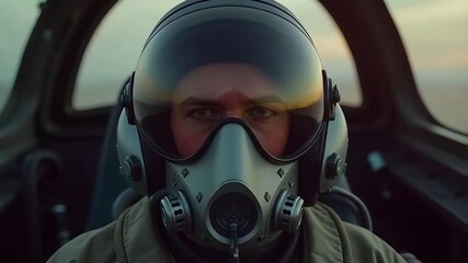 High-tech military fighter pilot ready for advanced aviation combat operations