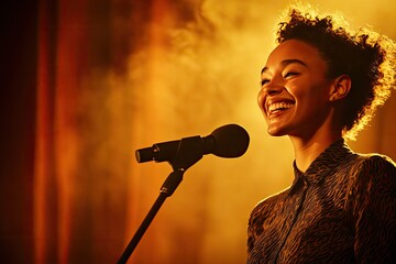 Joyful performer captivates audience with vibrant energy and ins