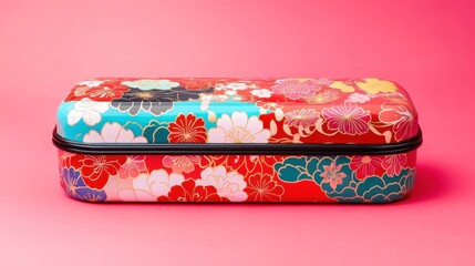 Elegant Floral Metal Box: A Vibrant Piece of Decorative Storage
