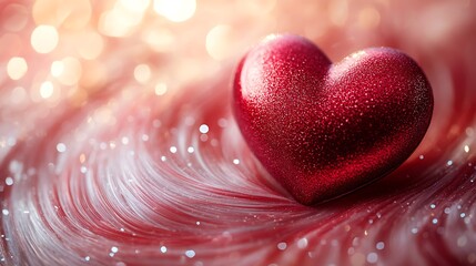 Obraz premium Red Heart on a Red Surface for Valentines Day